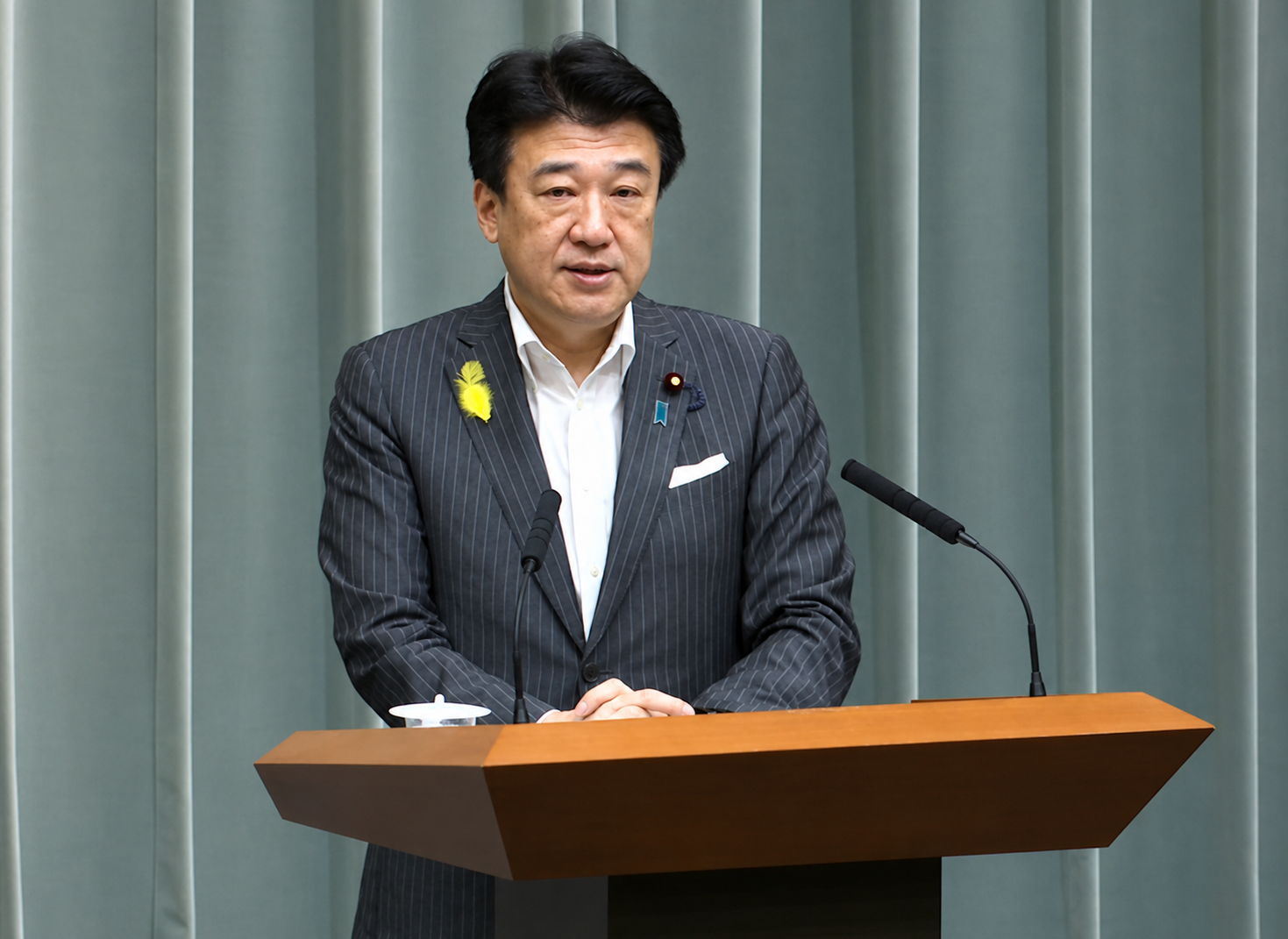  日本內閣官房長官木原稔2日強調，已透過外交管道向北京抗議，同時表示相關海上調查作業會進行下去。 圖：翻攝自日本內閣廣報室 
