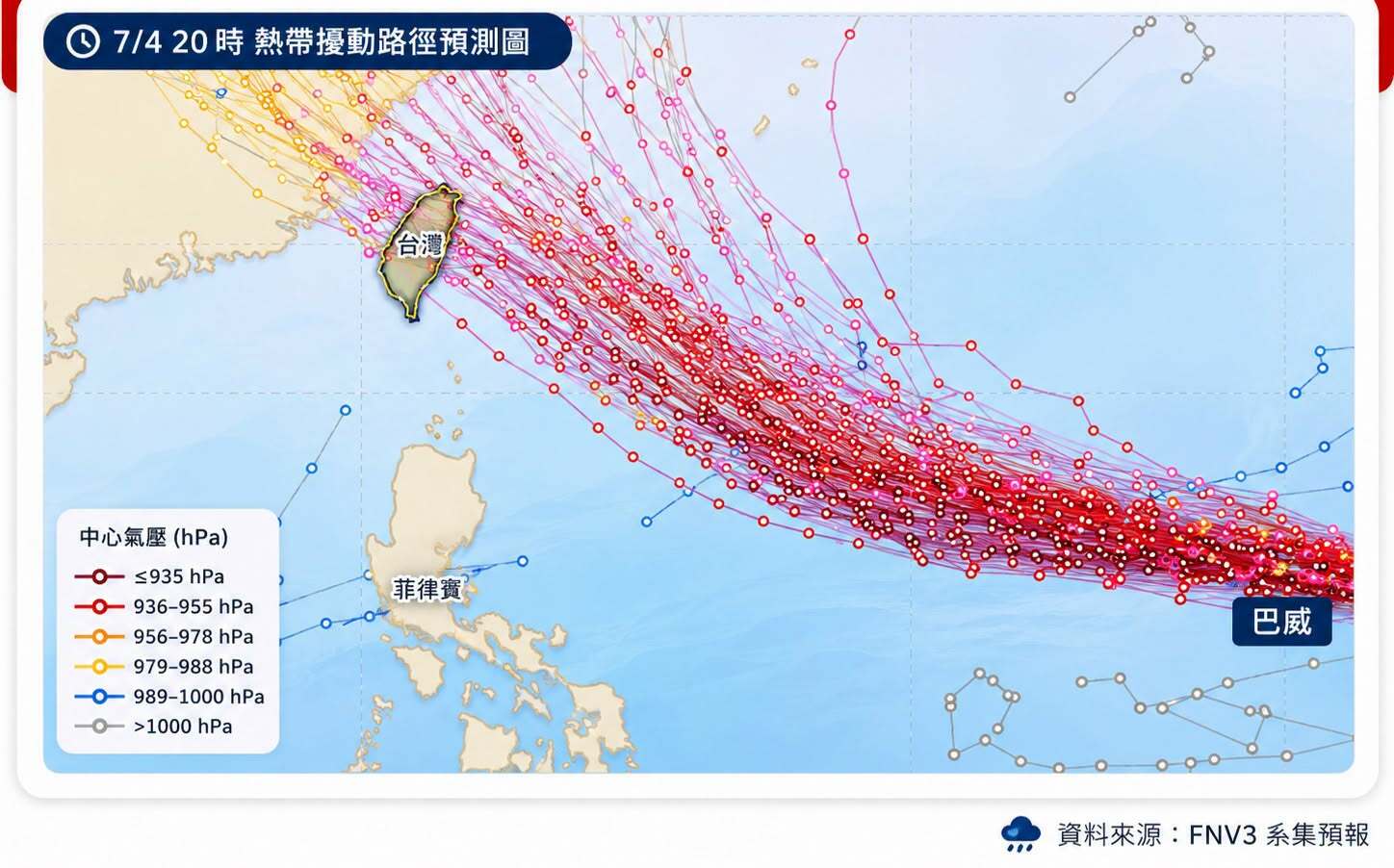 全台警戒!強颱巴威將成「西北颱」 專家:發布海警機率破75%