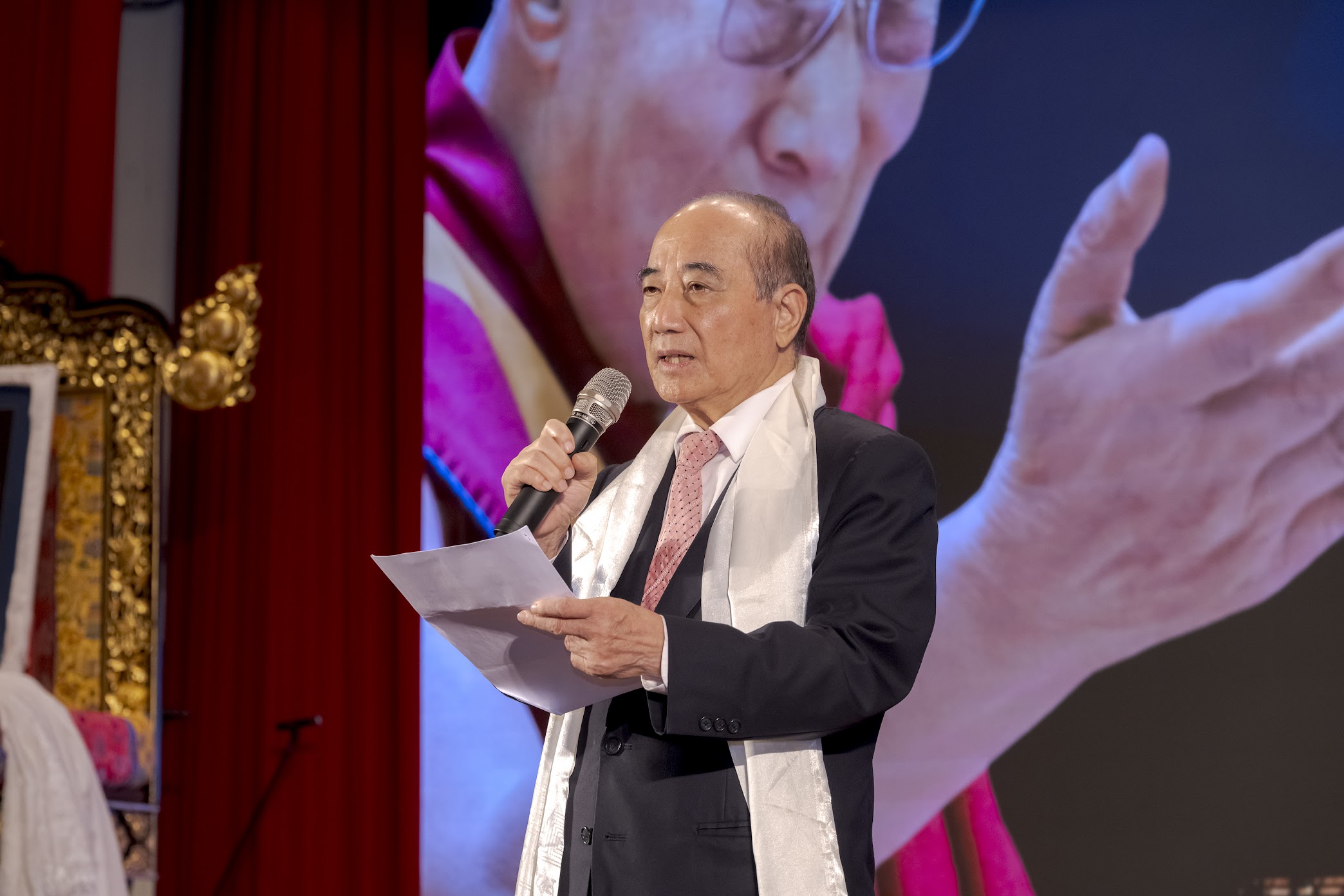  立法院前院長王金平致詞。 圖：達賴喇嘛西藏宗教基金會提供 