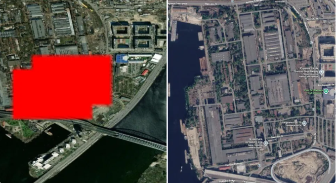 俄軍攻擊目標還包括位於基輔市區的「庫茲尼亞‧納‧雷巴爾斯科姆」造船廠。 圖:翻攝自勝研集