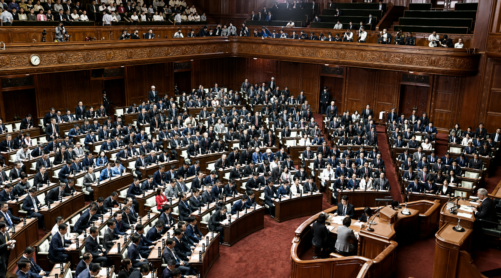  日本眾議院於本月10日通過《皇室典範》修正案。 圖：翻攝衆議院インターネット審議中継網 