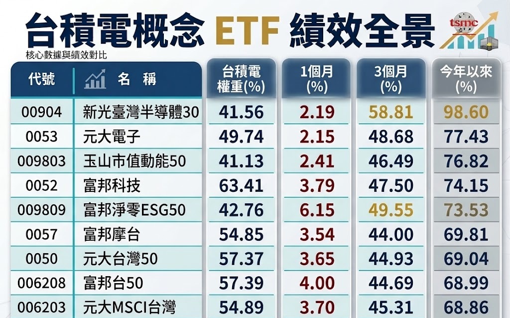 護國神山點石成金!「高含積」ETF 00904近倍漲幅問鼎冠王