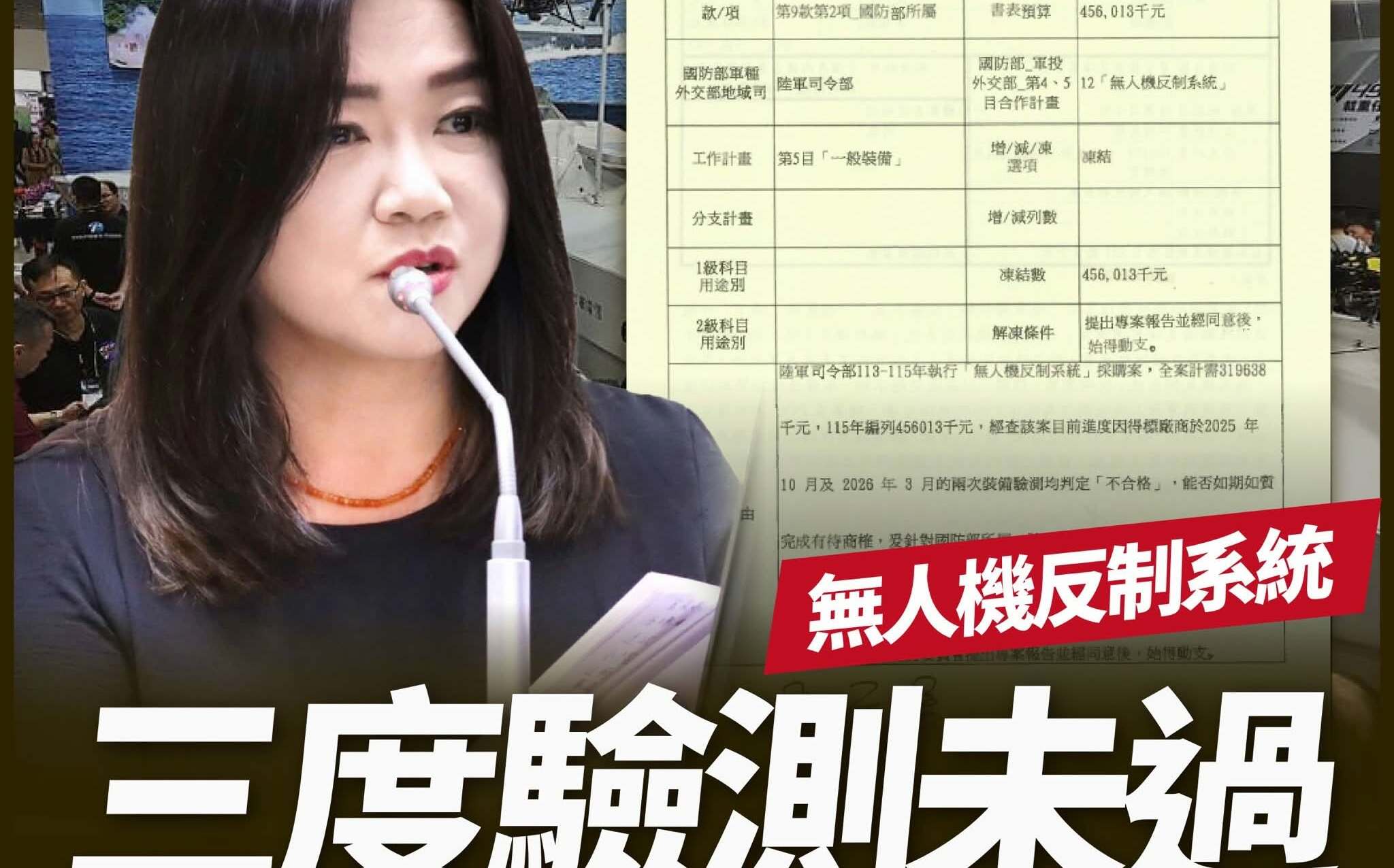 無人機反制驗收沒過 馬文君: 廠商透過「借裝備」通過原型機驗測