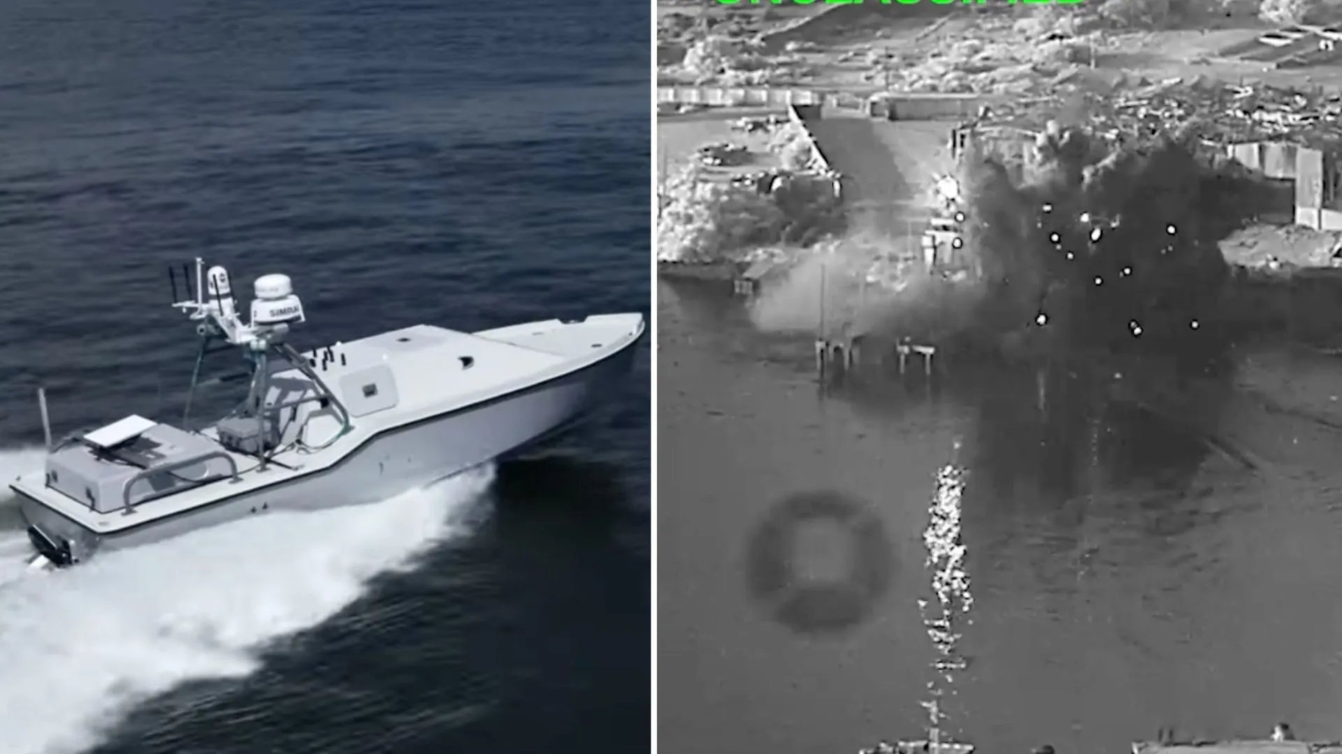 美國中央司令部（CENTCOM）宣布，已首度在實戰中使用無人水面艇（Unmanned Surface Vessel，USV）攻擊伊朗南部阿巴斯港（Bandar Abbas）海軍基地，摧毀一處潛艦與艦艇維修設施。 圖：翻攝自 X 墓碑科技 