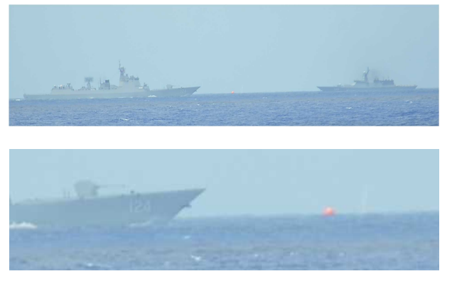 首見!中國軍艦在日本專屬經濟區沖之鳥西南180公里位置實彈射擊