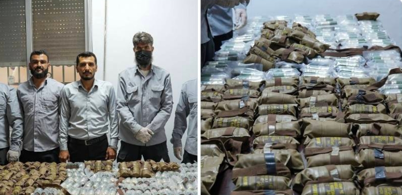 敘利亞查獲大批走私運往黎巴嫩給真主黨的彈藥。 圖 : 翻攝自 X / Open Source Intel. 