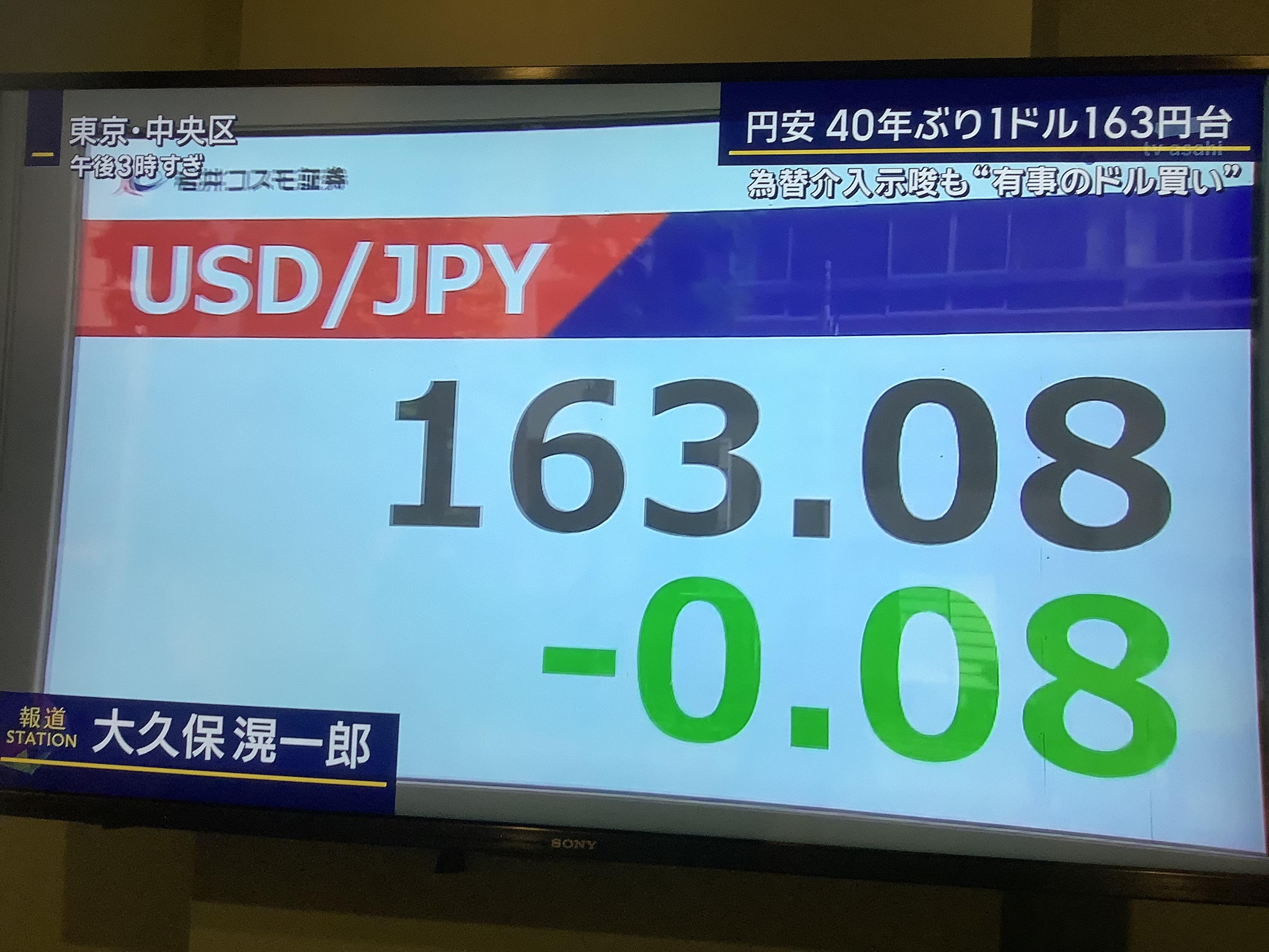  日圓暴跌讓日本人生活越來越苦，高市不能再置之不理了。 圖：攝自朝日電視 