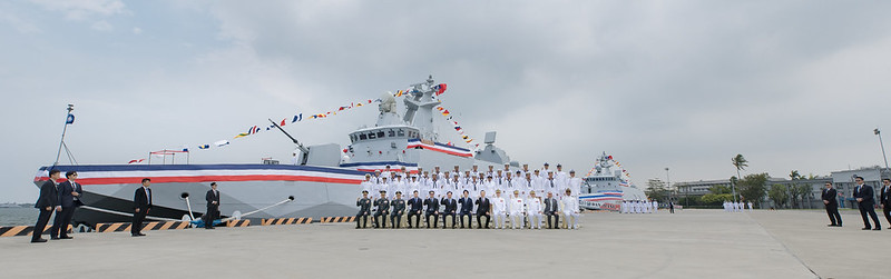  賴清德出席「海軍丹江軍艦成軍典禮」。 圖：總統府提供 