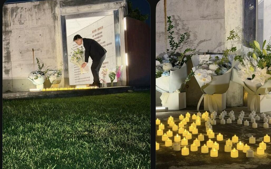 網友捕捉溫暖一幕!賴瑞隆低調赴81氣爆公園獻花 「彼一暝,咱嘛猶原記得」引共鳴
