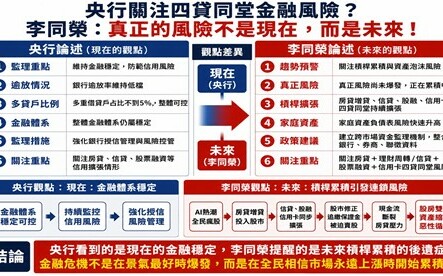 央行關注「四貸同堂」金融風險?李同榮:真風險不是現在而是未來