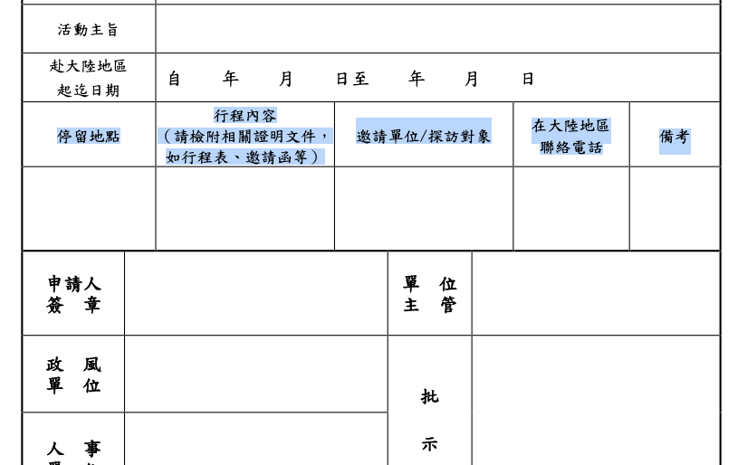 公務員赴中新增要寫被探視者電話 陸委會辯護:已獲法律授權