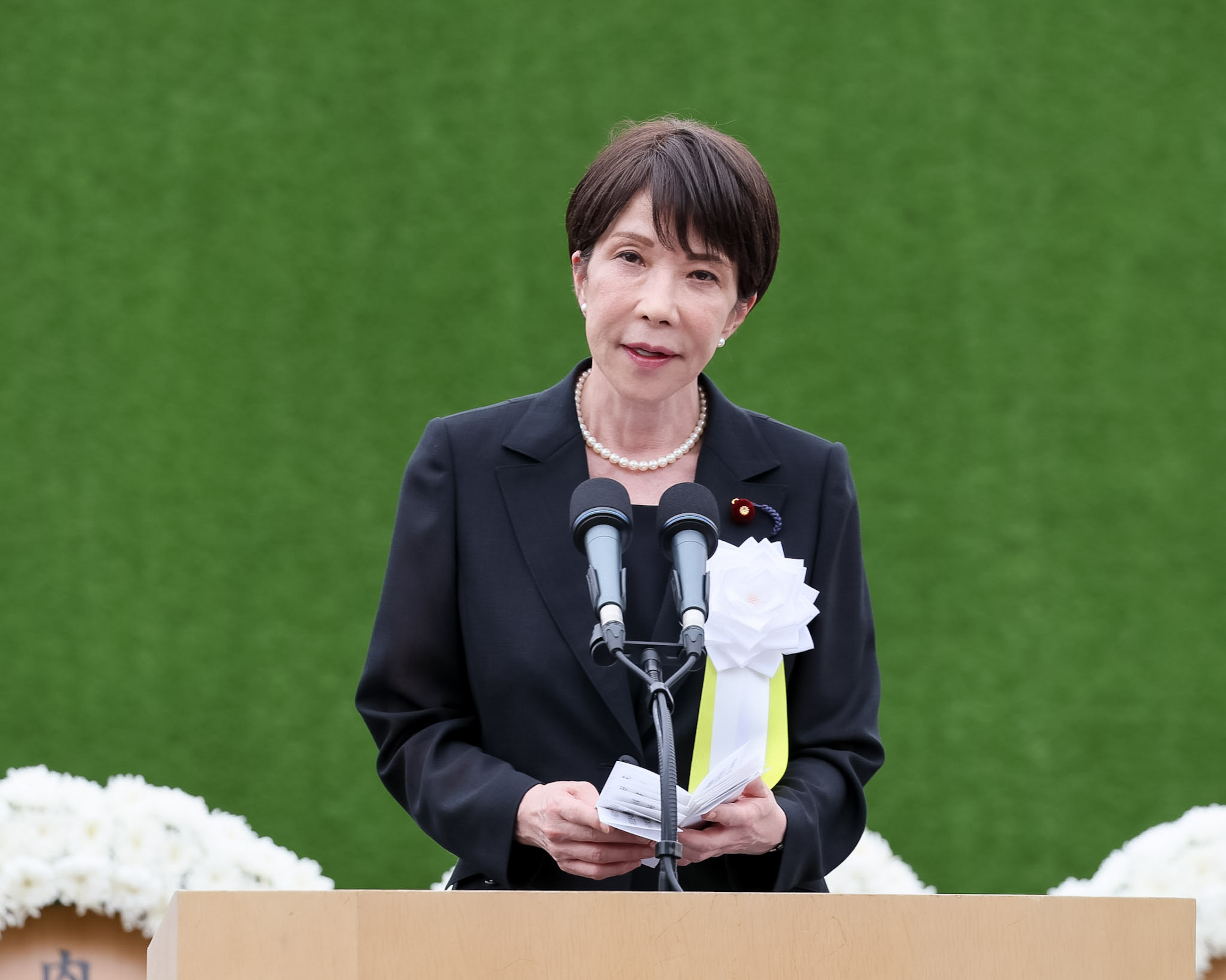 日本首相高市早苗先前出席廣島、長崎原爆和平紀念儀式時表示，日本目前仍堅守「非核三原則」。 圖：翻攝自@takaichi_sanae Ｘ 