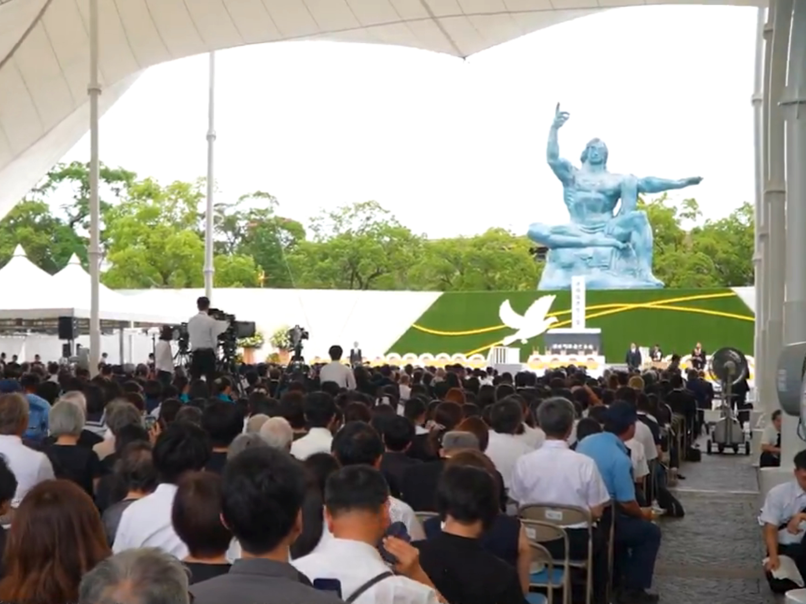  長崎原爆和平紀念典禮爆發台灣代表席次爭議，駐日代表李逸洋拒絕出席抗議。 圖：翻攝@kantei Ｘ 