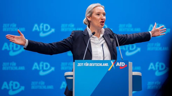  德國極右翼政黨「另類選擇黨」( AfD )聲勢壯大。 圖：翻攝自 @voxsincomplejo X 帳號 