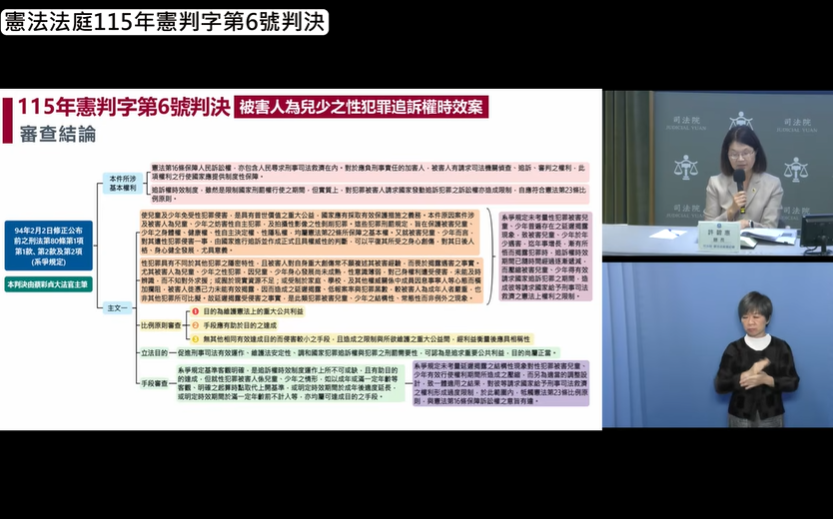 兒少遭性侵追訴期僅20年 憲法法庭今判「違憲」案件發回更審