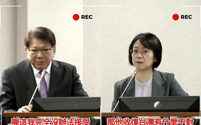 翁曉玲稱「投共罰太重」被挖前年質詢問:中國收復台灣有什麼不對