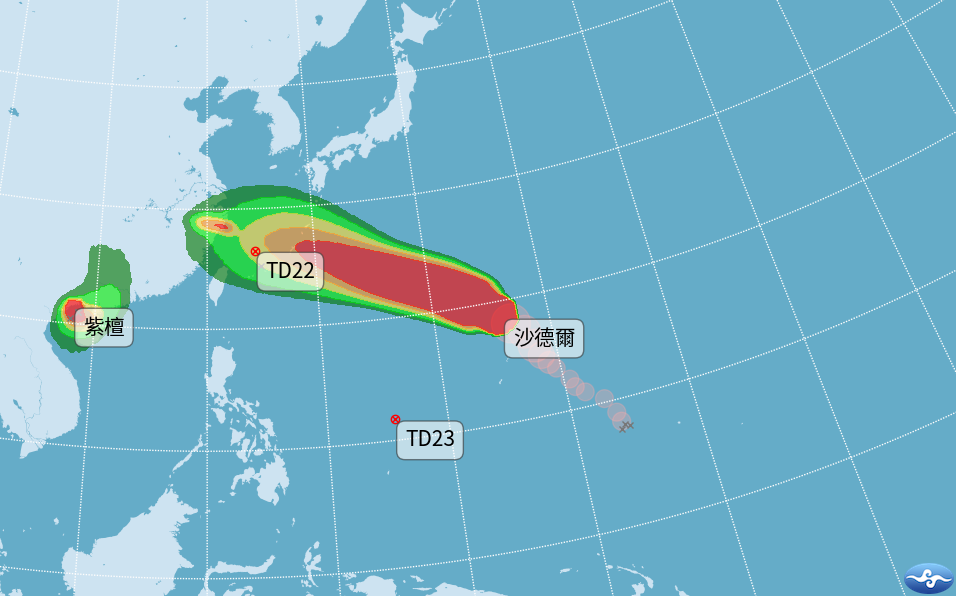 4熱帶系統大亂鬥!氣象署啟動「大規模豪雨作業」 降雨熱區一圖看