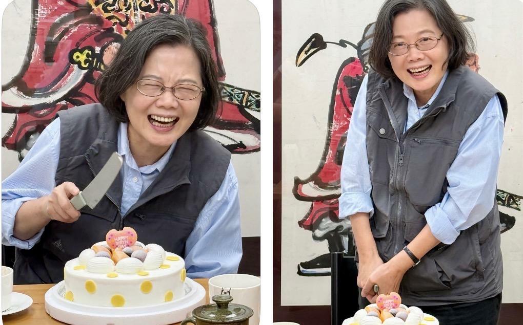 蔡英文70歲了!幕僚曬「0形象切蛋糕照」 賴清德發文祝福