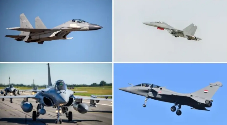  中國殲-16戰機與法製陣風戰機在埃及「文明之鷹 2026」展開對抗模擬演練。 圖 : 翻攝自零度 Military 
