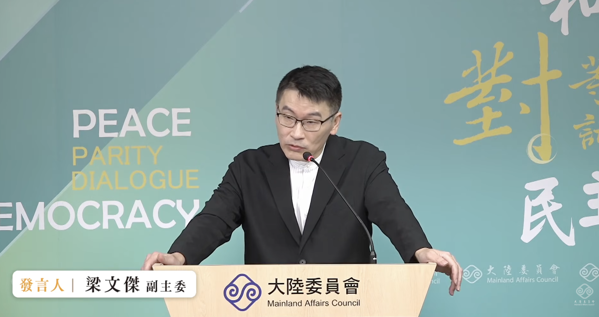  梁文傑表示，洪申翰光在 APEC 發言，就已經證明中華民國的存在。 圖：翻攝自陸委會YT 