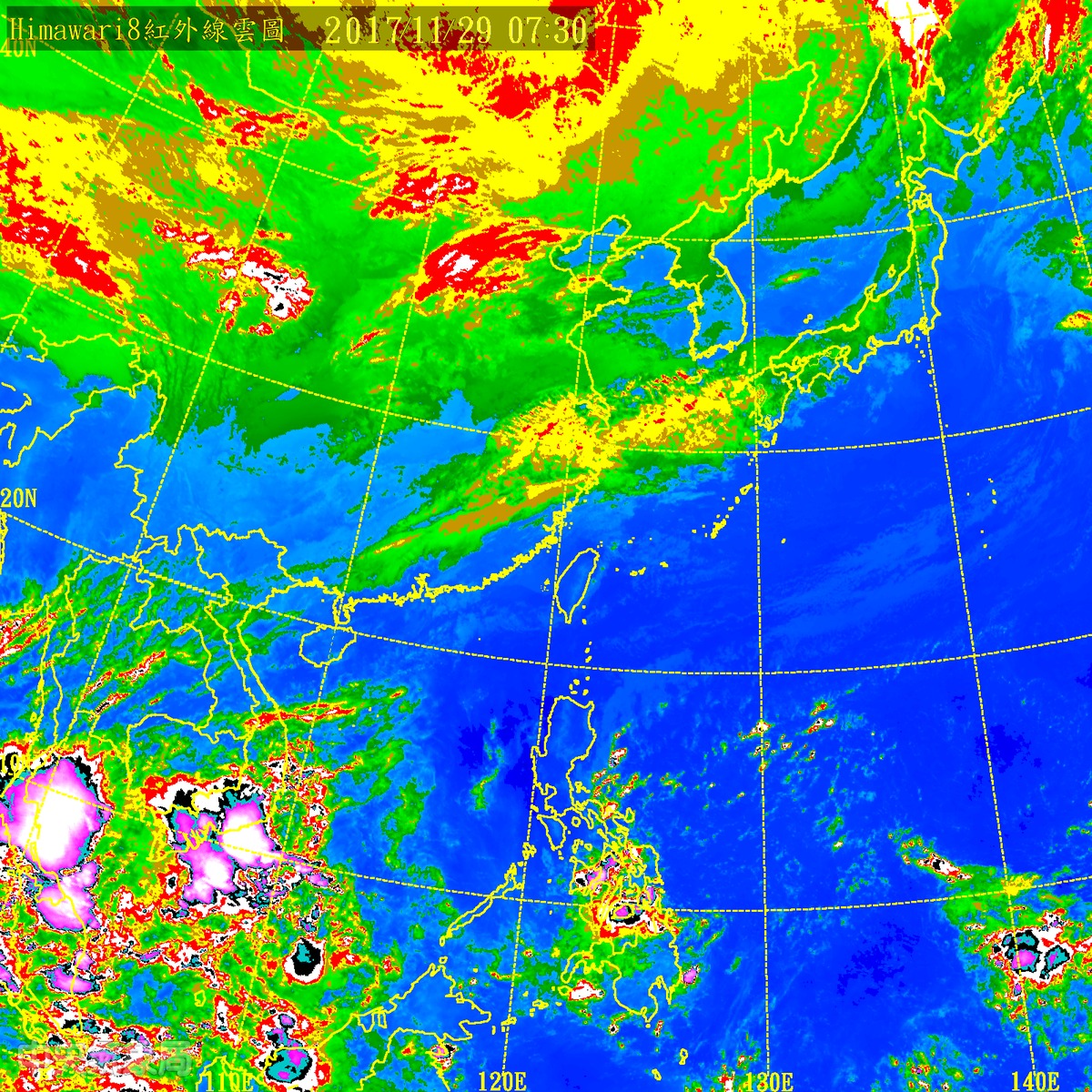 台灣地區29日氣溫普遍回升，部分地區清晨有濃霧影響能見度。   圖：中央氣象局提供