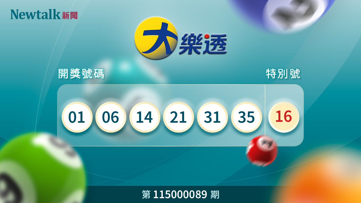 大樂透開獎|第115000089期中獎號碼開獎保證1.0億元