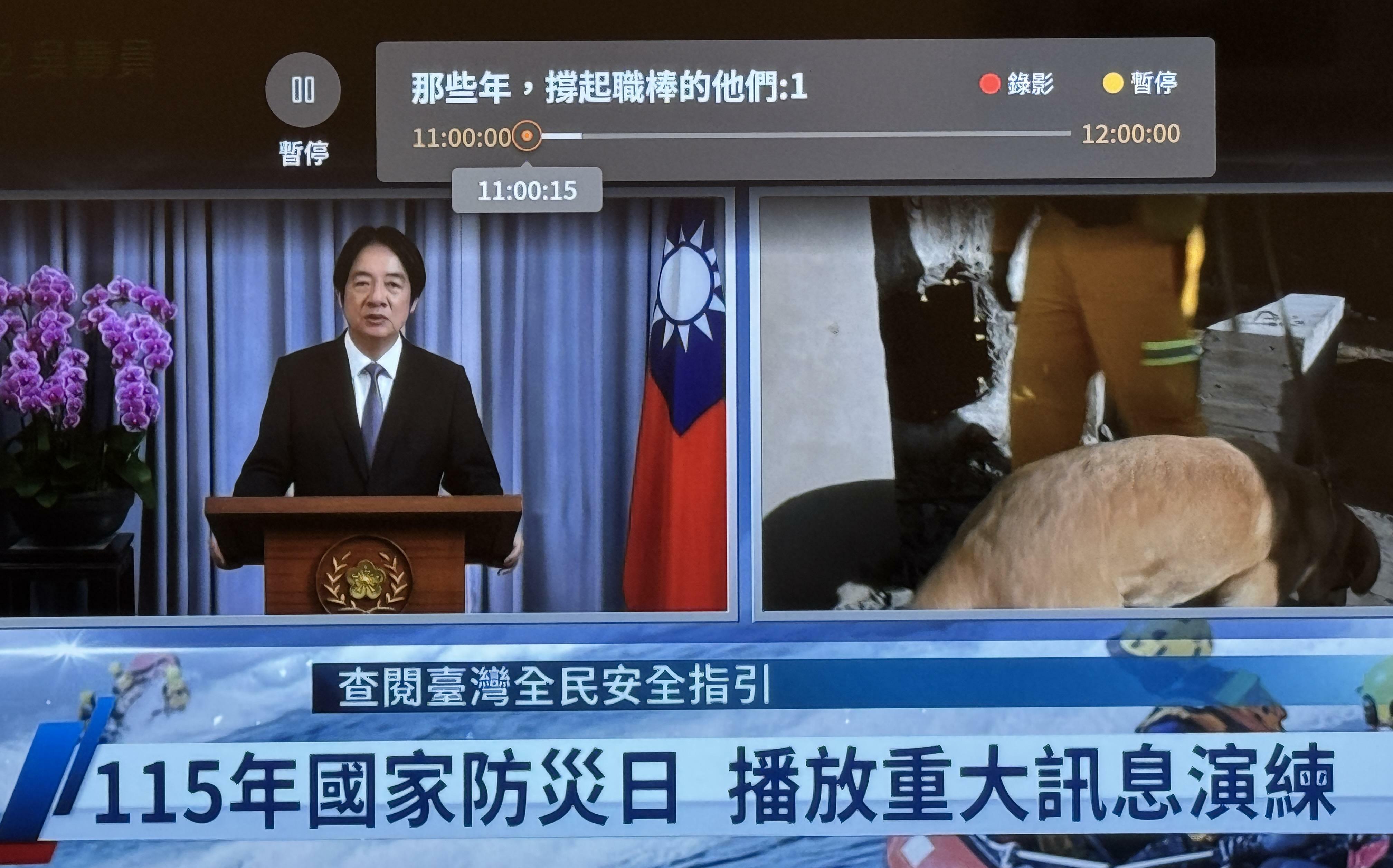 (影)不是第一次!國家防災日演練播出「總統談話」 籲全民做好防災準備