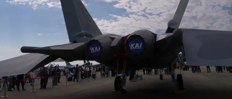  韓國KF-21戰機的F414雙引擎機尾，動力仍來自美國通用電氣公司。 圖 : 翻攝自韓國國防部/DAPA 