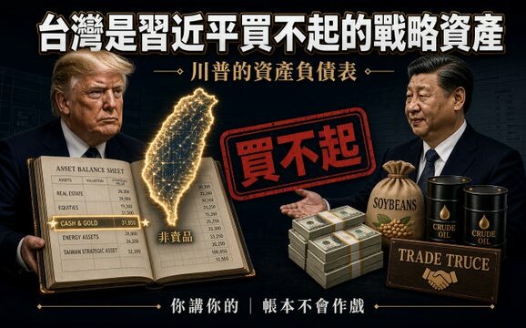 童文薰觀點》川普的資產負債表上,台灣是習近平買不起的戰略資產