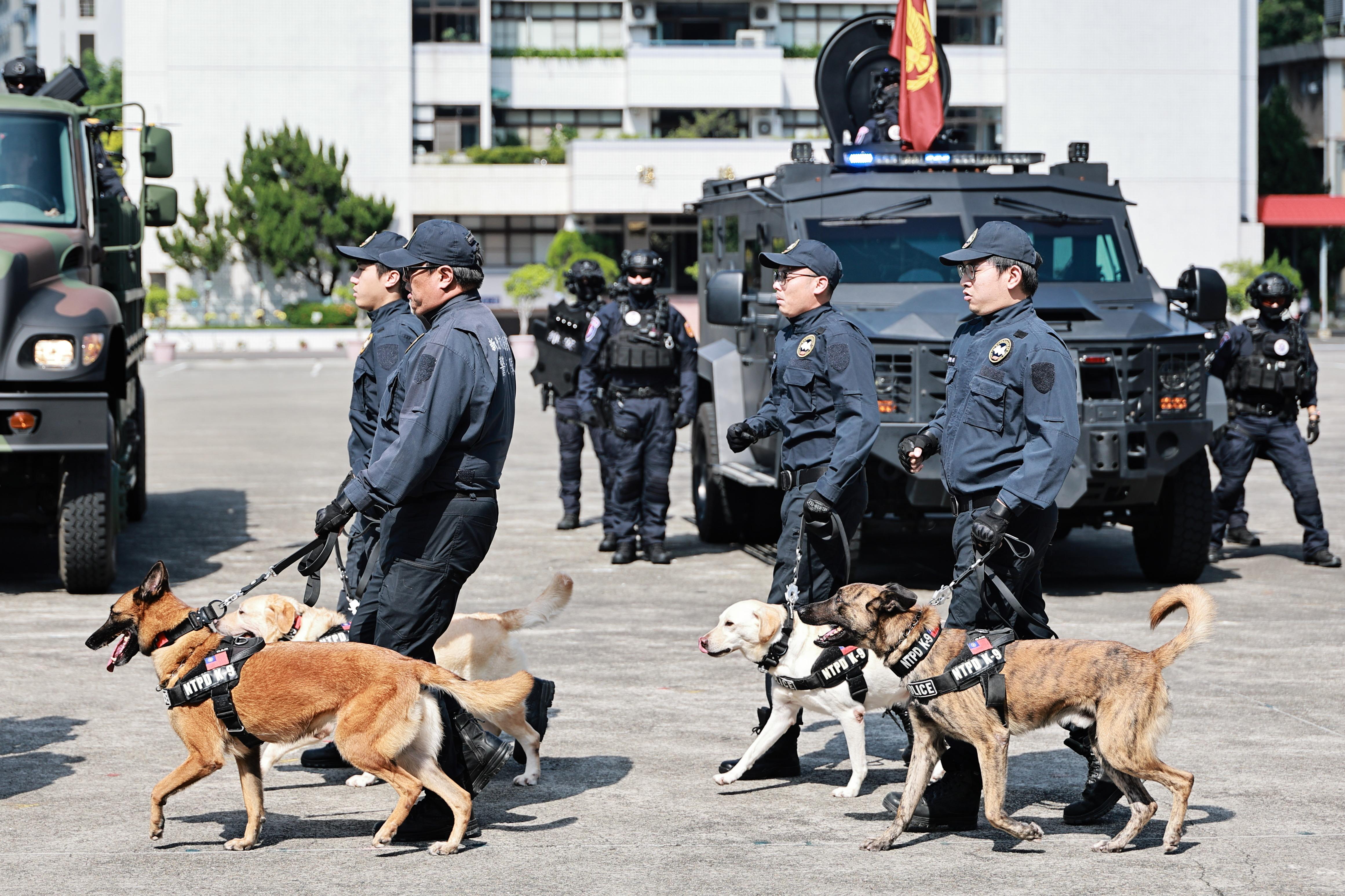  全國 60 隻警犬共分四種不同類型，並化身打擊毒品、槍械與電子證物的犯罪剋星。 圖：內政部提供 