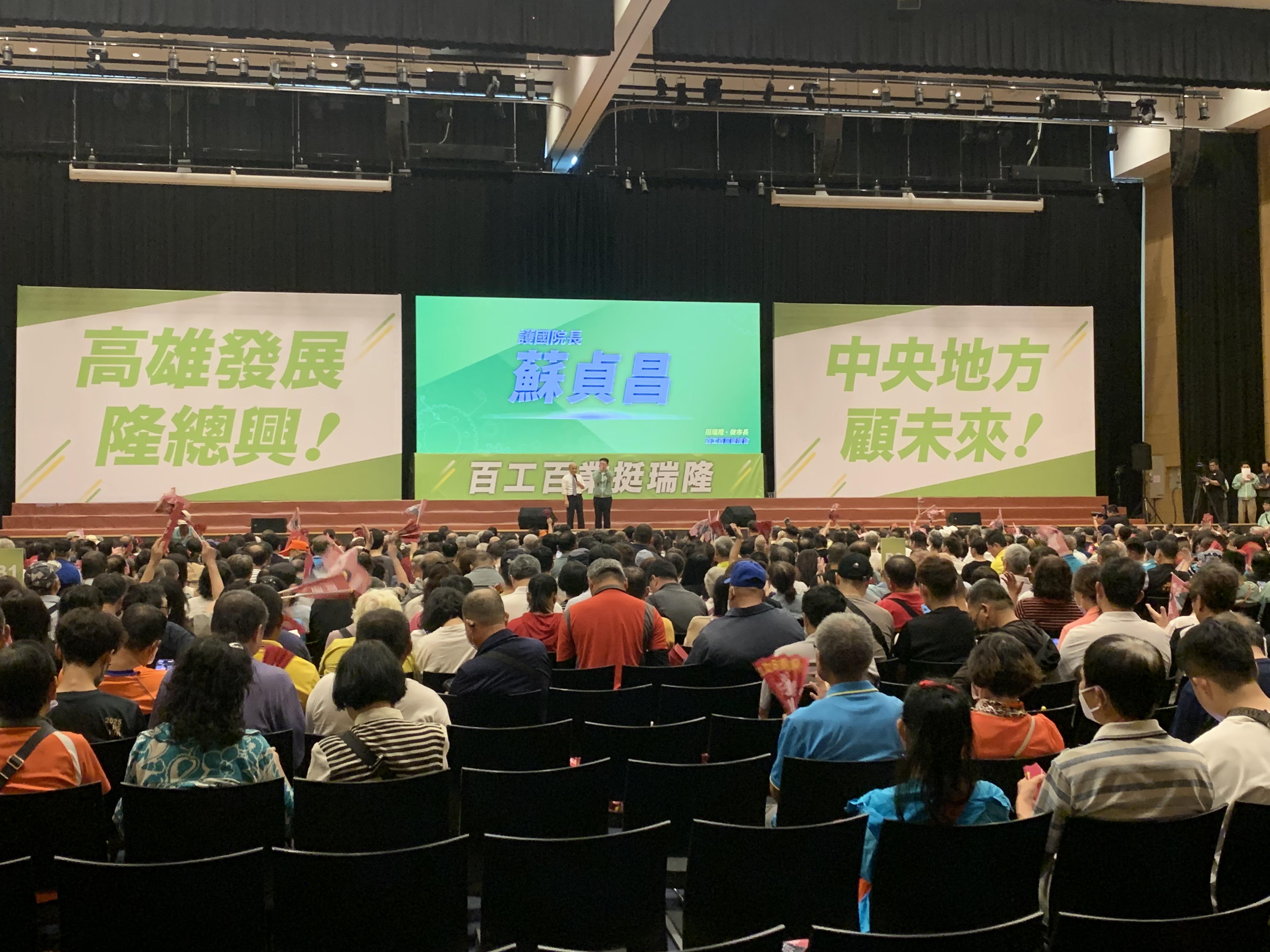  前行政院長蘇貞昌現身為賴瑞隆站台。 圖：孫家銘/攝 