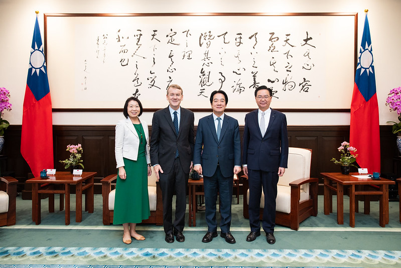  賴清德接見美國聯邦參議員班奈特（Michael Bennet）訪問團。 圖：總統府提供 