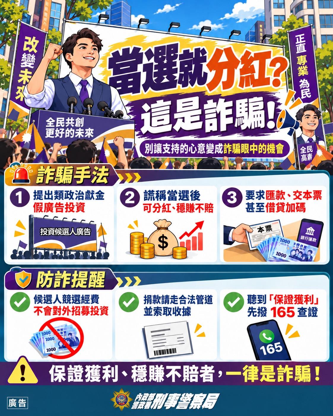 高雄車廠老闆誤信「投資候選人廣告」遭詐104萬