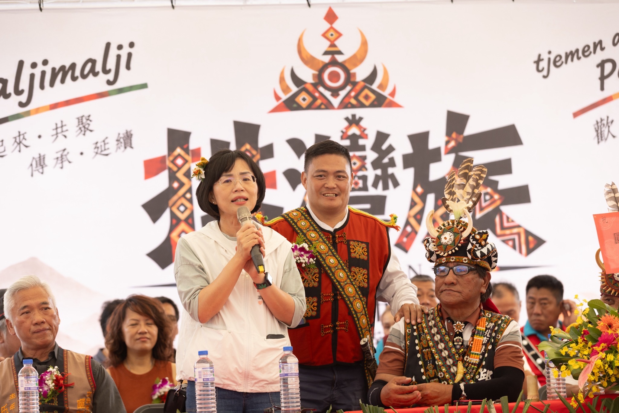  蘇巧慧表示，自己身為「原住民的媳婦」，長年以來都會回到台東參與歲時祭儀，所以每次在都會區參與祭儀，就如同回家一般親切。 圖：蘇巧慧競總提供 