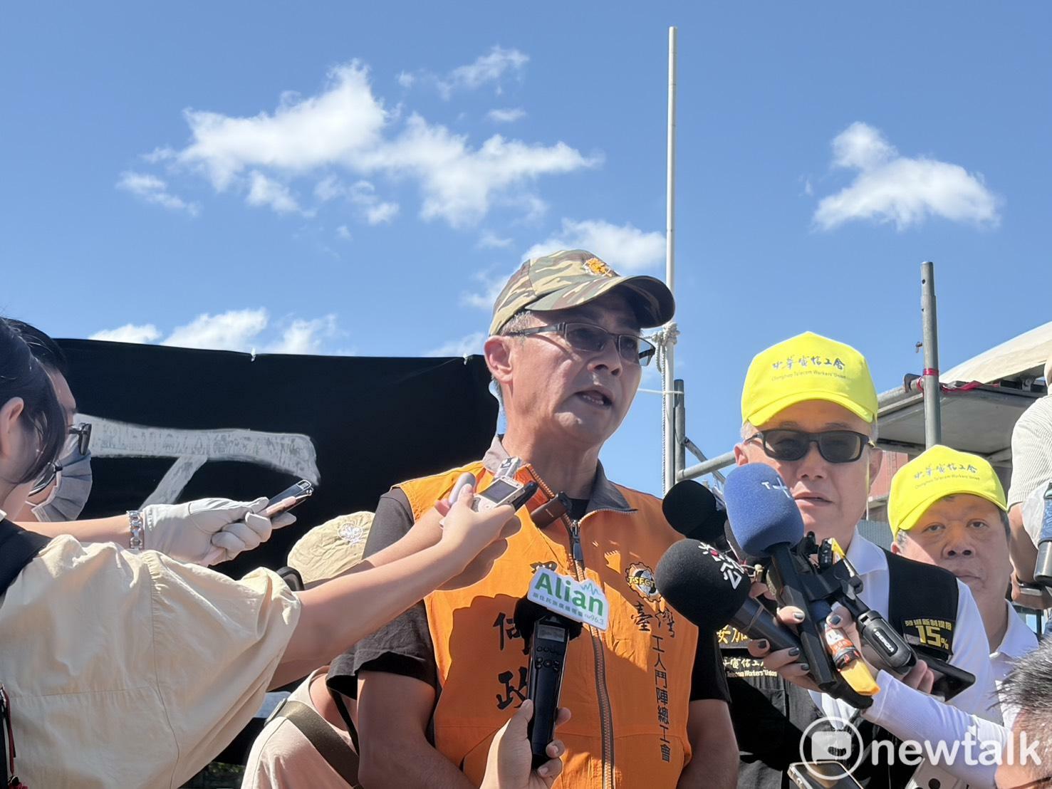  台灣工人鬥陣總工會理事長何政家。 圖：李宣萱/攝 