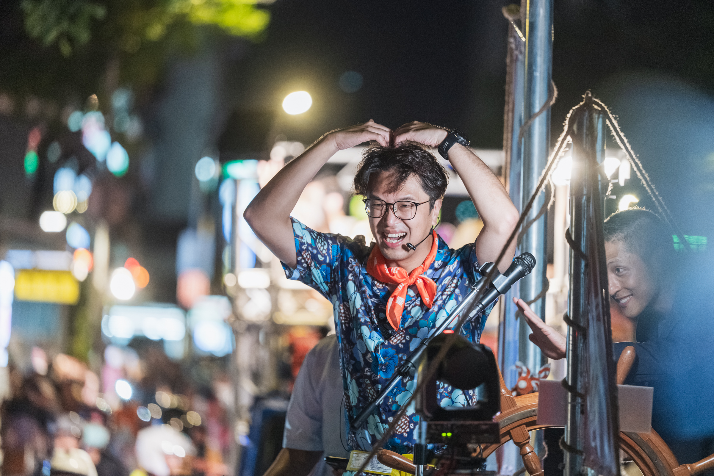  沈伯洋進行第二波台北大洋流車掃活動。 圖：沈伯洋辦公室/提供 