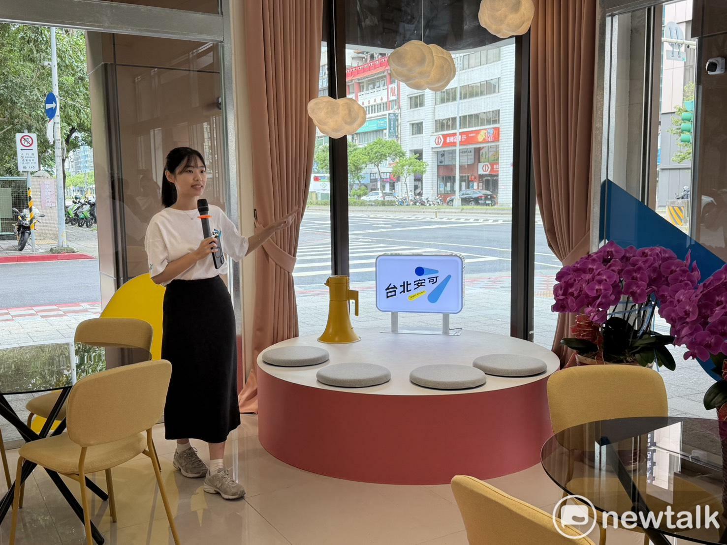  蔣萬安競總開箱。圖為「市民同樂區」。 圖：高逸帆／攝 