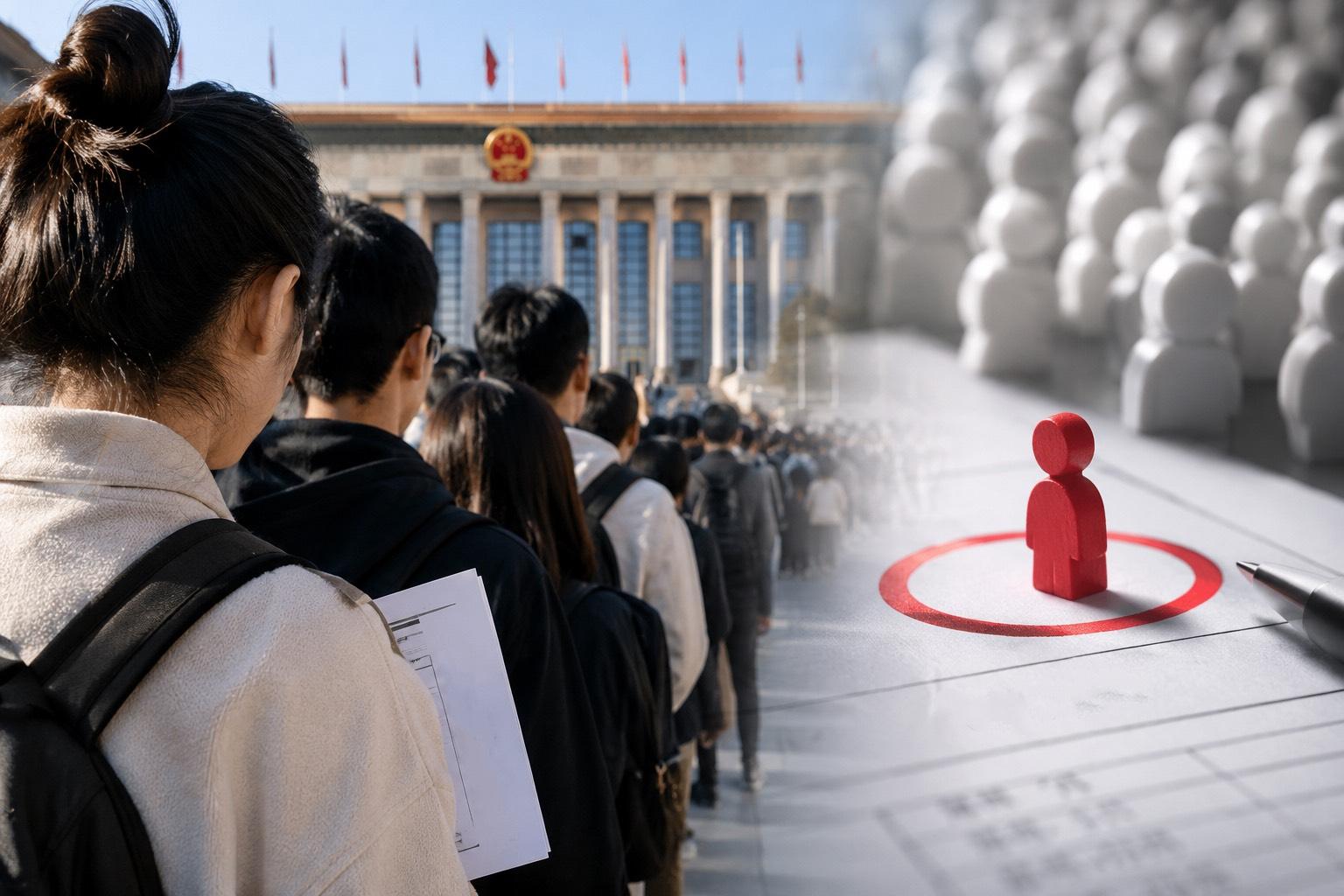 中國國考競爭白熱化!1職缺逾6000人搶 招錄名額再縮水