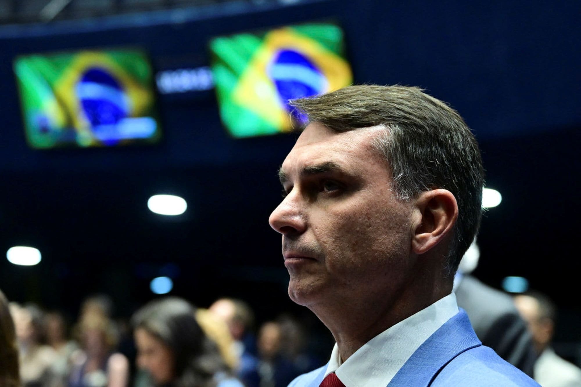 前總統雅伊爾・博索納羅之子弗拉維奧・博索納羅（Flávio Bolsonaro）。 圖:翻攝自X @jon_delorraine