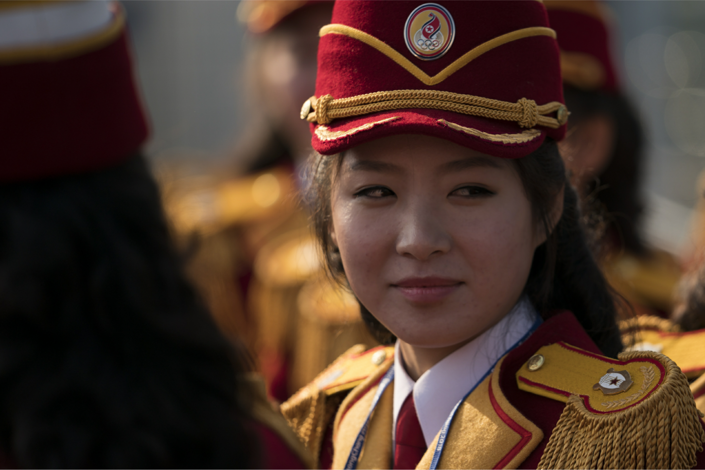 北韓正妹啦啦隊是平昌冬奧的嬌點（1）。   圖：達志影像/美聯社