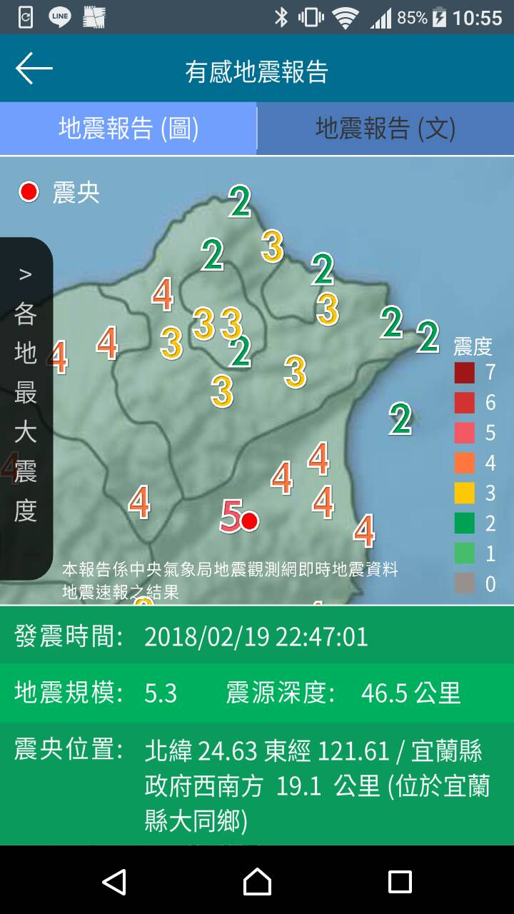 晚間最新 22 47有感地震規模5 3 震央宜蘭大同宜蘭5級台北3級 生活 新頭殼newtalk