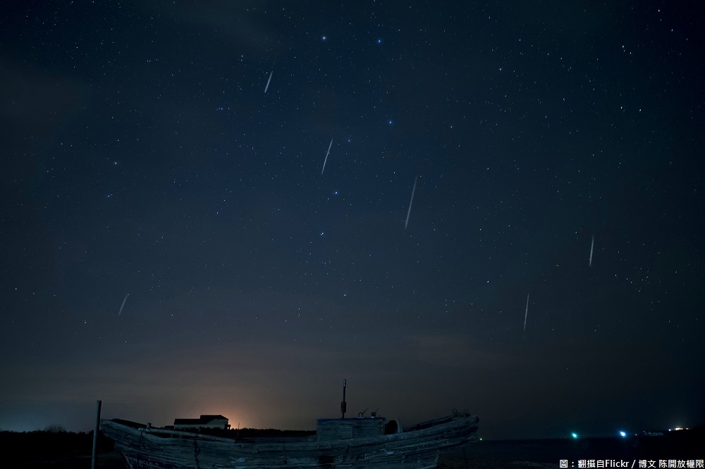 本次獵戶座流星雨的「最大期」將發生在10月22日的凌晨1點15分，估計每小時將能看見20到25顆的流星。   圖：翻攝自Flickr／博文 陈開放權限 (資料照片)