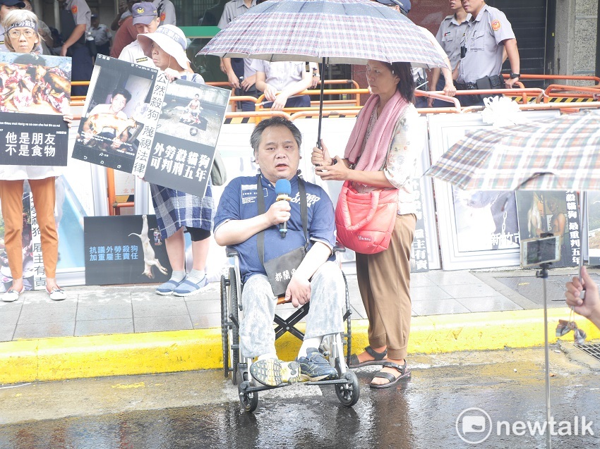 外籍移工虐待、濫殺貓狗事件頻傳，保猋護生聯盟、台灣樹人會等多個動保團體今天到勞動部前表達自身的聲音。