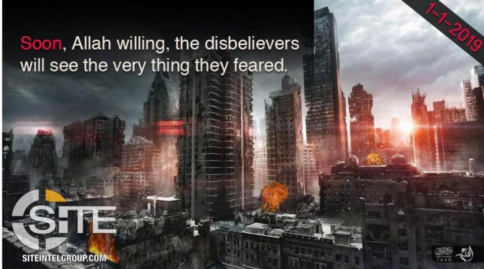 極端恐怖組織伊斯蘭國(ISIS)近日釋放出疑似恐怖攻擊的消息，指出將在2019年首日攻擊紐約。