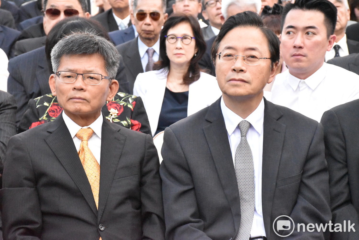  楊秋興(左)出席韓國瑜就職典禮。(資料畫面) 圖：孫家銘／攝 