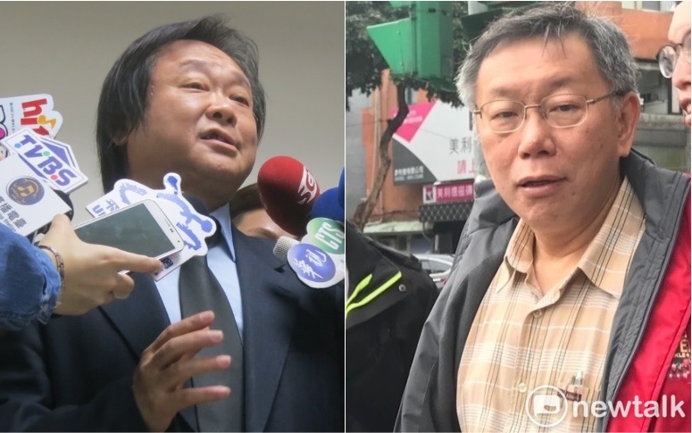 台北市長柯文哲（右）與台北市議員王世堅（左）。   圖：新頭殼合成照