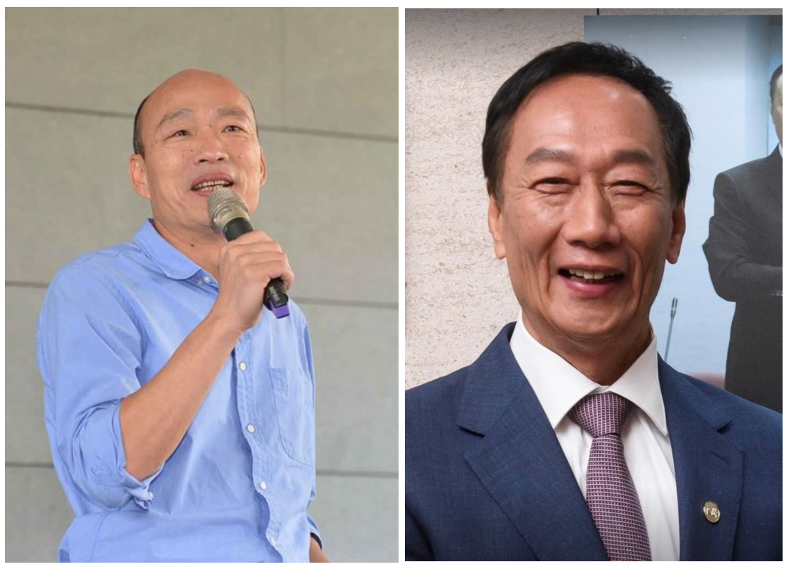 郭台銘（右）公開向韓國瑜（左）道歉。 圖：新頭殼合成