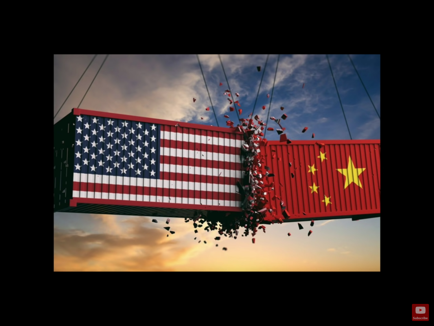 美國政府計畫擴大對中國實行的出口管制。美中貿易戰示意圖。   圖：翻攝自Youtube