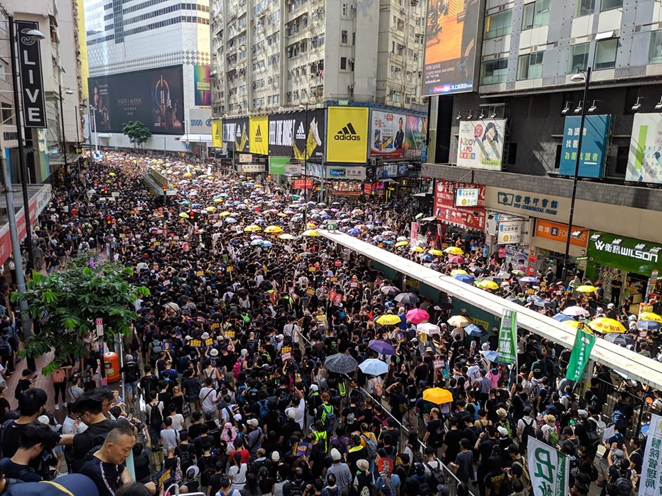 香港反送中抗爭。   圖：翻攝自香港民間人權陣線臉書