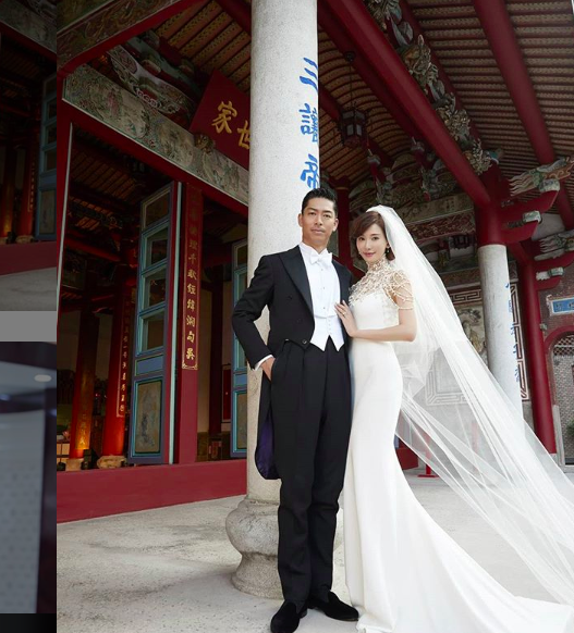 名模林志玲（右起）與日本男星AKIRA 17日下午依台灣習俗在台南舉行結婚儀式，場面感人。   圖：取自林志玲IG網頁instagram.com/chiling.lin